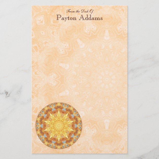 Brevpapper för meddelande för förnyandeMandala (Framsida)