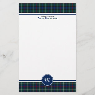 Brevpapper för Monogram för klanMackenzie Tartan