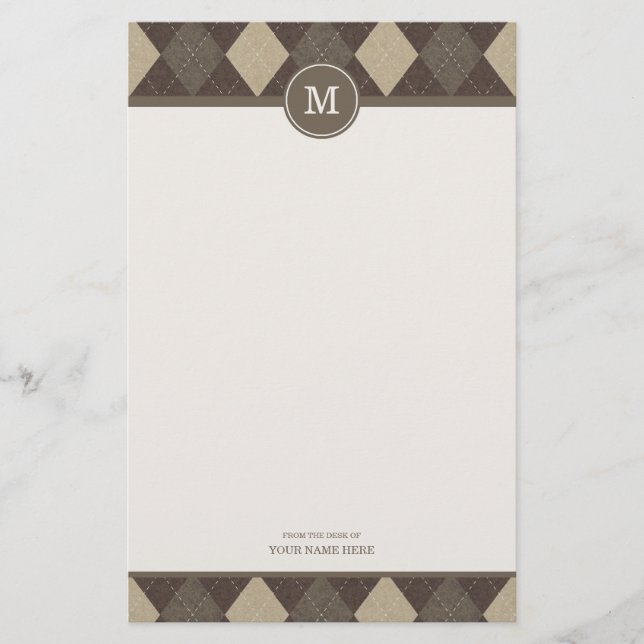 Brevpapper för Monogram för mockaChocca Argyle (Framsida)