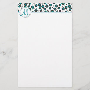Brevpapper för MonogramLeopardtryck