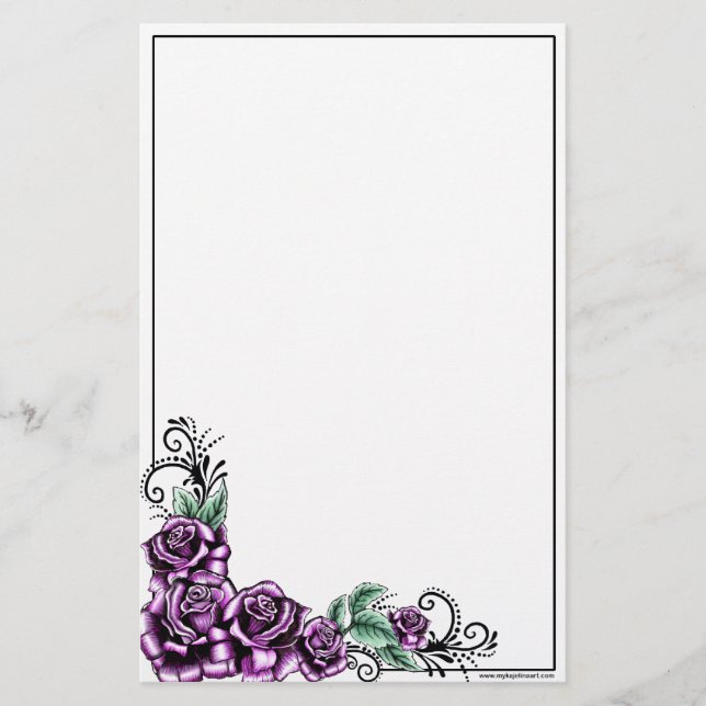 Brevpapper för rosa rostatueringvalentin (Framsida)