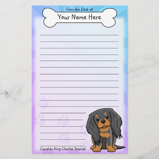 Brevpapper för Spaniel för Kawaii BT stolt kung (Framsida)