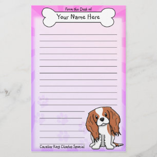 Brevpapper för Spaniel för Kawaii stolt kung
