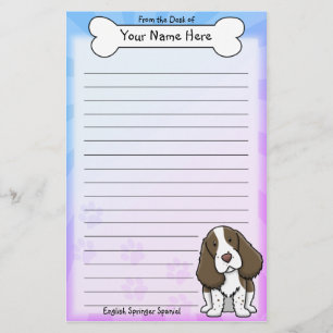 Brevpapper för Spaniel Kawaii för engelsk Spring