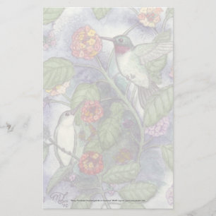 Brevpapper för Throated "Hummingbirds för Ruby"