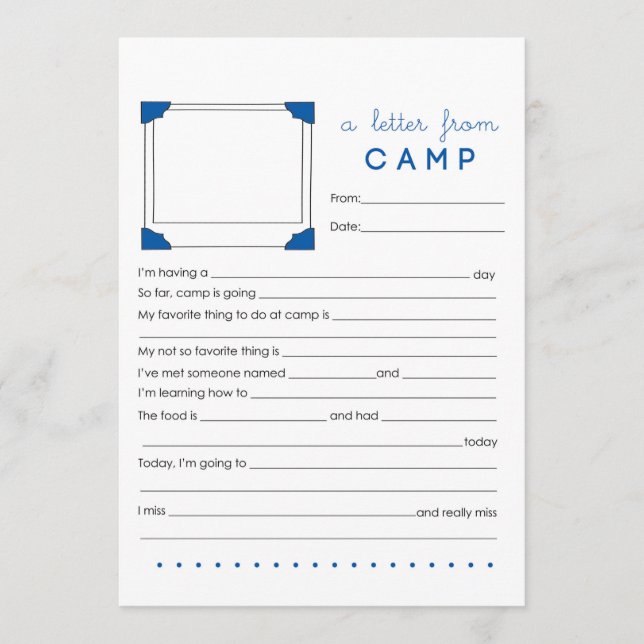 Brevpapper från lägret anteckningskort (Framsida)