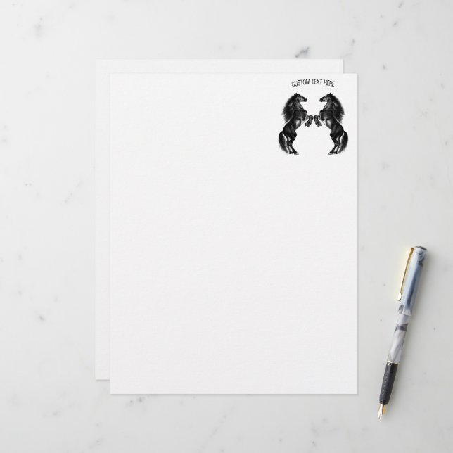 Brevskalle av upprätt Vild med Anpassningsbar Text Brevhuvud (Fram/Back In Situ)