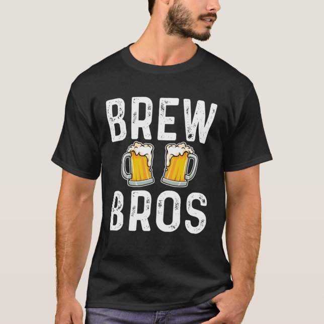 Brew Bros  Group Club Matching Beer  Drinker Home T Shirt (Framsida)