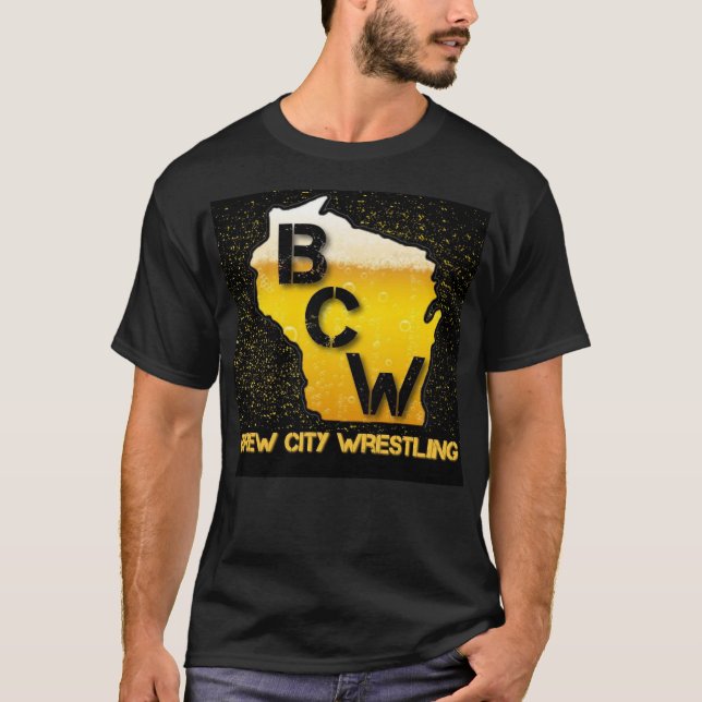 Brew City Wrestling Beer State T-shirt (Framsida)