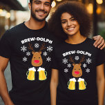 Brew-Dolph Funny Reindeer Beer-julet Rudolph T Shirt<br><div class="desc">Brew-Dolph Funny Rudolph Reindeer Beer Jul Helgdag Alcohol Drinking T-Shirt</div>