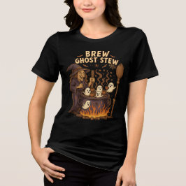 Brew Ghost Stew Witch Coffee Cauldron Halloween T Shirt