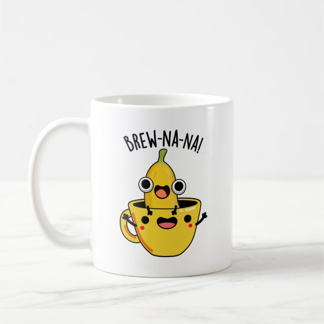Brew-nana Funny Banana Pun Kaffemugg (Vänster)