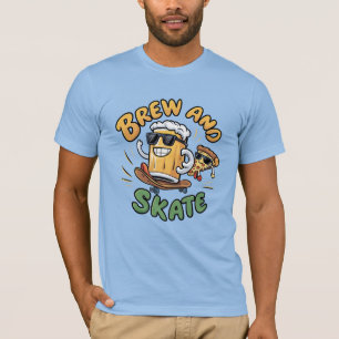 Brew och Skate Funny T-Shirt