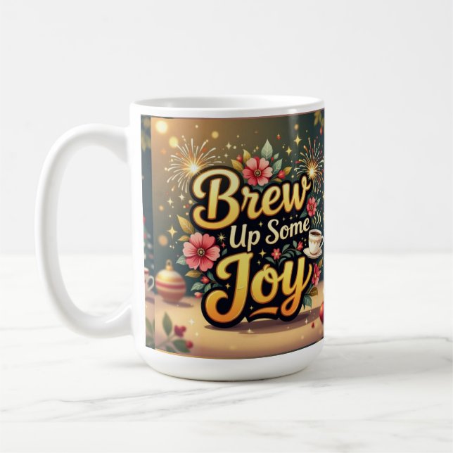 Brew up some joy merry Christmas  Kaffemugg (Vänster)