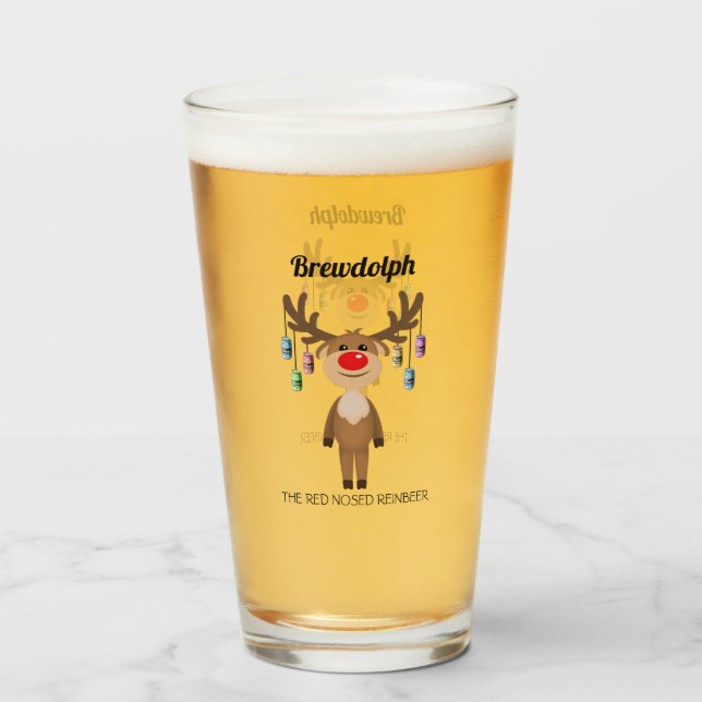 Brewdolph den rödnästa renbeern glaskopp (Framsida fylld)