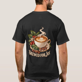 Brewed for Joy Botanisk Kaffe Bakre Tryck T Shirt