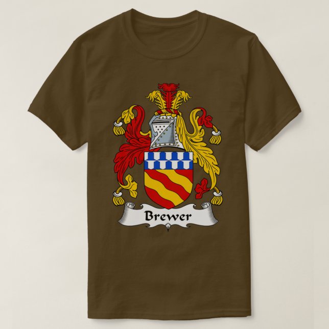 Brewer Jackar Arm Family Crest T Shirt (Design framsida)