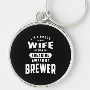 Brewer Job Title Tee for Manar Womens Rund Silverfärgad Nyckelring