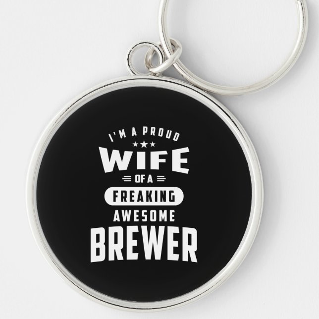Brewer Job Title Tee for Manar Womens Rund Silverfärgad Nyckelring (Framsidan)
