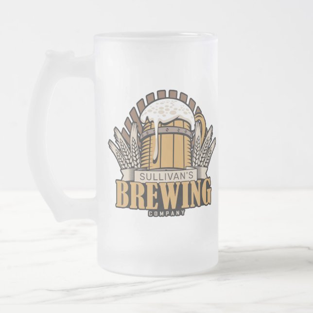 Brewery ADD NAMN Craft Beer Brewing Company Pub Frostat Ölglas (Vänster)