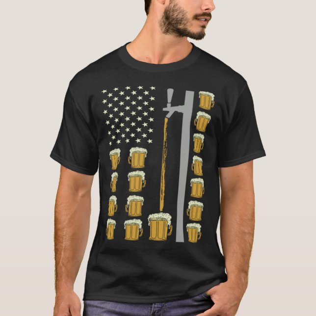 Brewery American Flag Craft Beer American Pride T Shirt (Framsida)