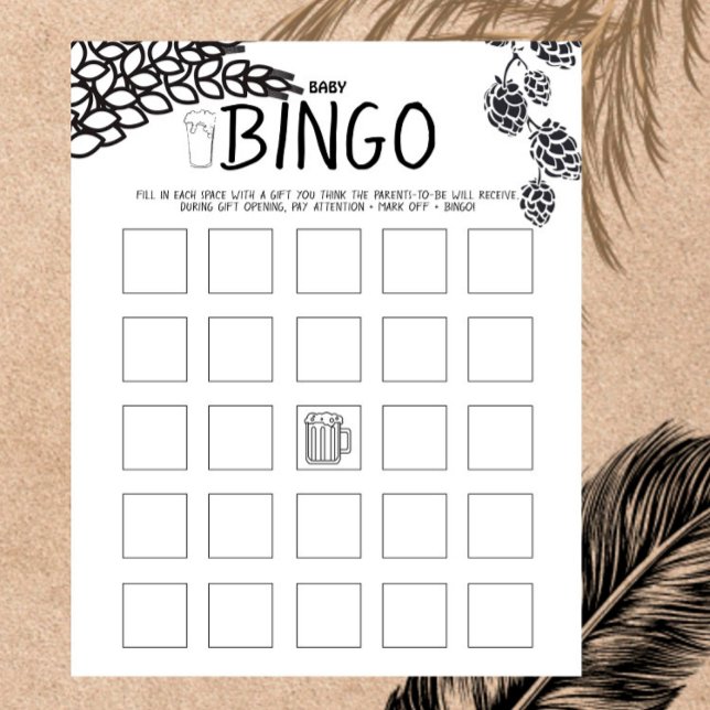 Brewery Baby - B&W - Baby Shower Baby Bingo-spel (Skapare uppladdad)