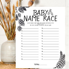 Brewery Baby - B&W - Baby Shower Namn Tävling-spel