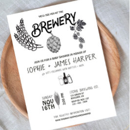 Brewery Baby - B&W - Bjukbildsinbjudan Inbjudningar