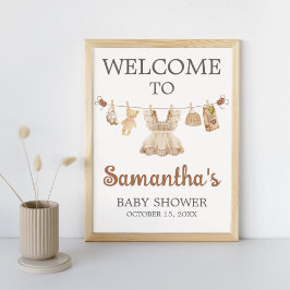 Brewing Coffee Baby Shower Welcome Sign Poster