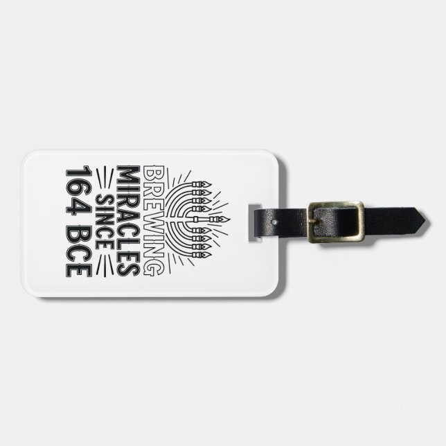 Brewing Miracles sedan 164 BCE Hanukkah Jewish Bagagebricka (Horisontell Framsida)