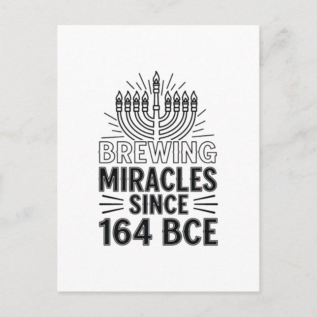 Brewing Miracles sedan 164 BCE Hanukkah Jewish Helg Vykort (Framsida)