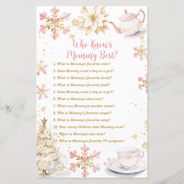 Brewing Pink Winter Tea Party Who Knows Mommy Best (Framsida)