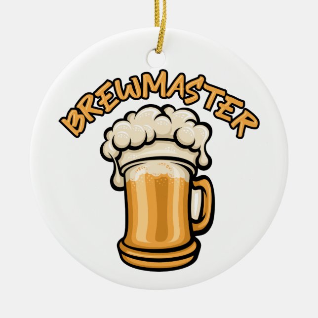 Brewmaster behöver en öl Mugg Julgransprydnad Keramik (Framsidan)