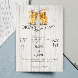 Brews Before I Do's Beers Rehearsal Dinner Inbjudningar