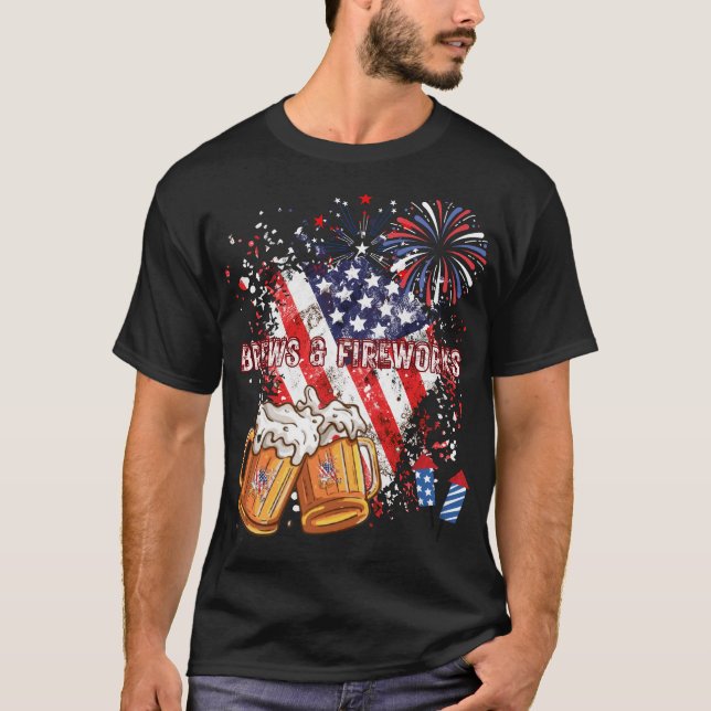 Brews & Fireworks T Shirt (Framsida)