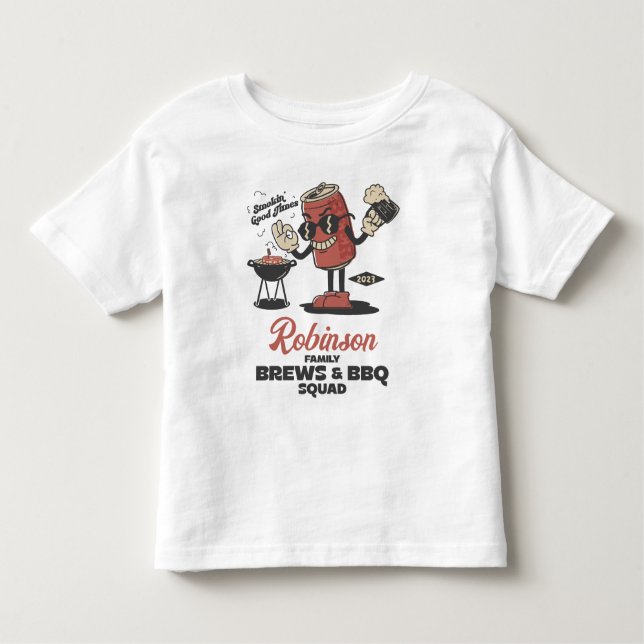 Brews och BBQ Squad Funny Barbeque-Anpassningsbar T Shirt (Framsida)