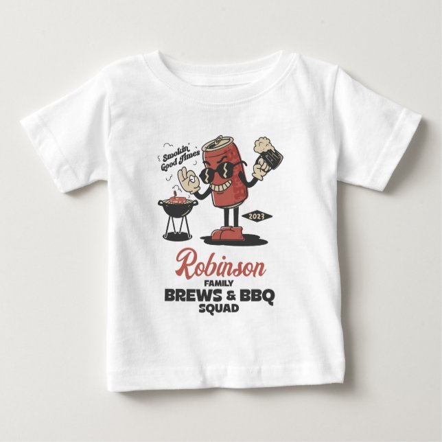 Brews och BBQ Squad Funny Barbeque-Anpassningsbar T Shirt (Framsida)
