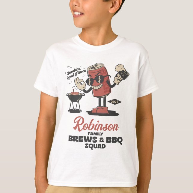 Brews och BBQ Squad Funny Barbeque-Anpassningsbar T Shirt (Framsida)
