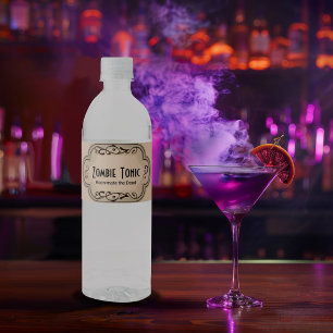Brews och Boos Zombie Tonic Apothecary Vattenflaskor Etikett