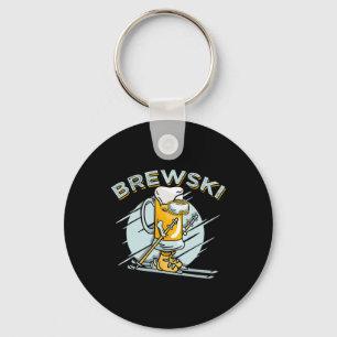 Brewski - Skiing Beer for Winter Sport Nyckelring