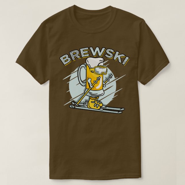 Brewski Skiing Beer for Winter Sport T Shirt (Design framsida)