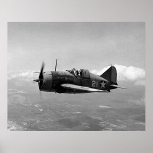 Brewster F2A buffel Poster