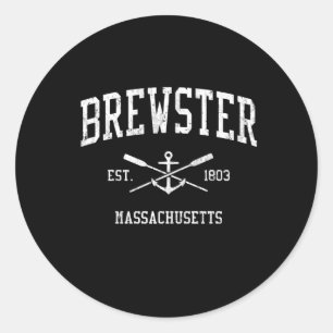 Brewster Morsa Crossed Oars Boat Anchor Sports Runt Klistermärke