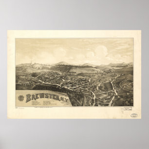Brewster New York 1887 Antique Panoramic Karta Poster