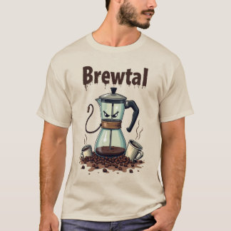 Brewtal Coffee Pot Warrior | Funny Coffee Shirt T
