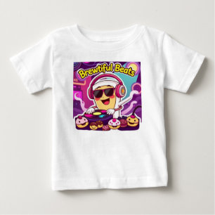 "Brewtiful Beats - DJ Coffee Kopp Tecknad Sticker" T Shirt