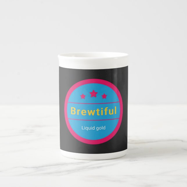 Brewtiful, Liquid gold, Bone China Benporslin Mugg (Framsidan)