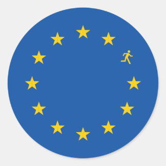 Brexet EU-flagga Runt Klistermärke