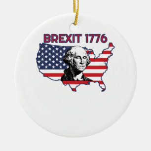 Brexit 1776 4 juli Independence day Julgransprydnad Keramik