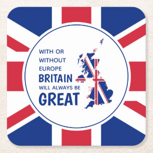 BREXIT Britain Alltid Underbar Patriotic Union Jac Underlägg Papper Kvadrat